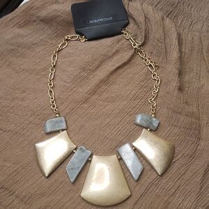 Necklace Gold Semi Precious Stones